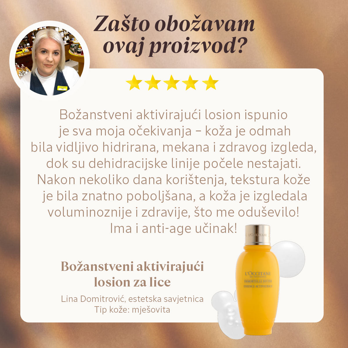 Božanstveni aktivirajući losion za lice